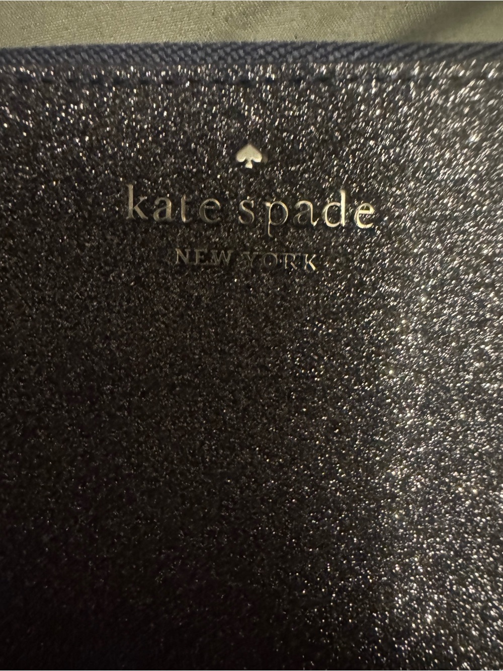 BEAUTIFUL Kate Spade Silver/ Gray glitter Zip-around longClutch /wallet NWOT - Picture 9 of 16